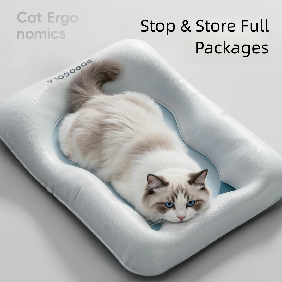 Cat Cooling Mat & Bed — Summer Sleeping Pad, Cat Bed, and Dog Mat | Summer Cooling Lounging Pad for Pets · Pet Cooling Mat [Ergonomic Design for Cats]