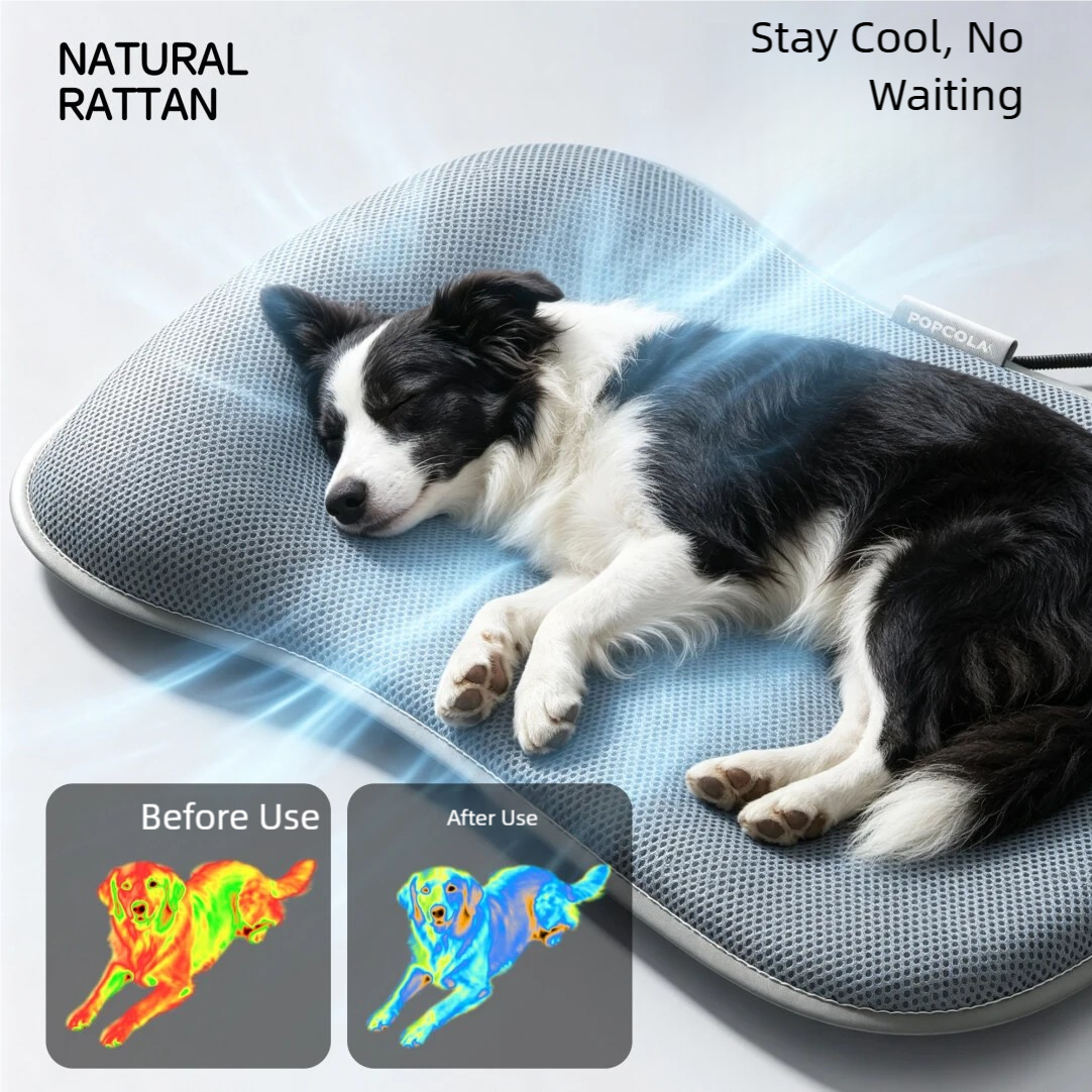 Dog Cooling Bed with Fan — Summer Cooling & Air-Conditioning Pet Mat, Cool Pad, Cat Bed, Ice Mat, and Sleeping Pad
